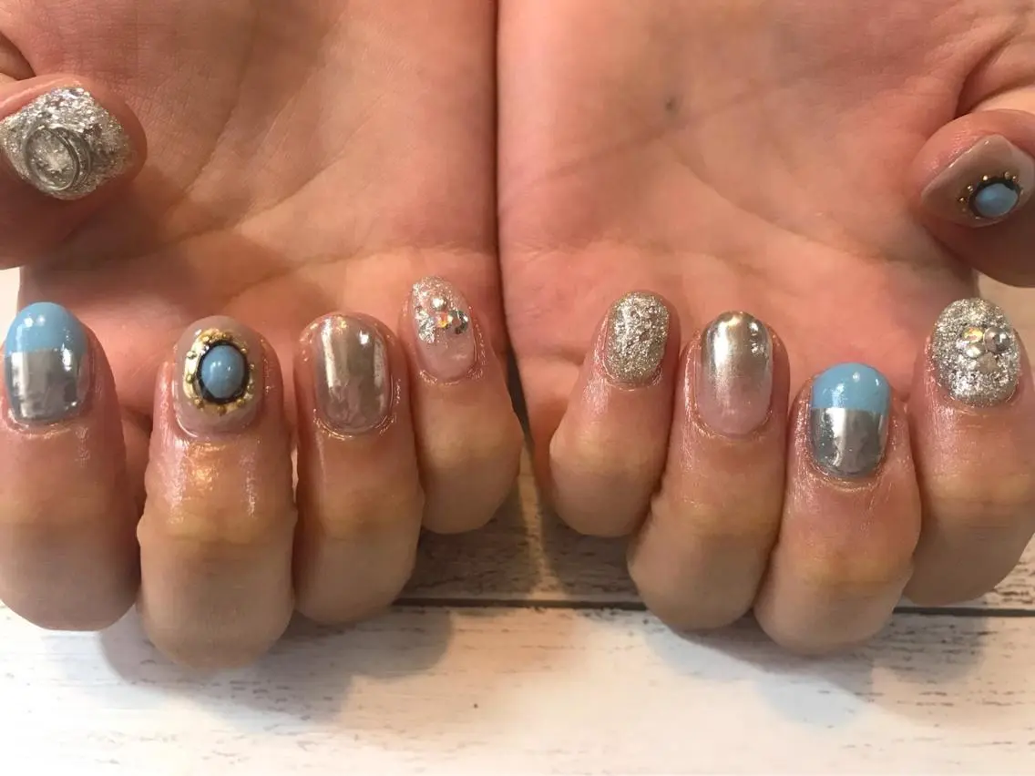 ネイル アートネイル ミラーネイル ハンドネイル GéRanium Harukaのネイルデザイン