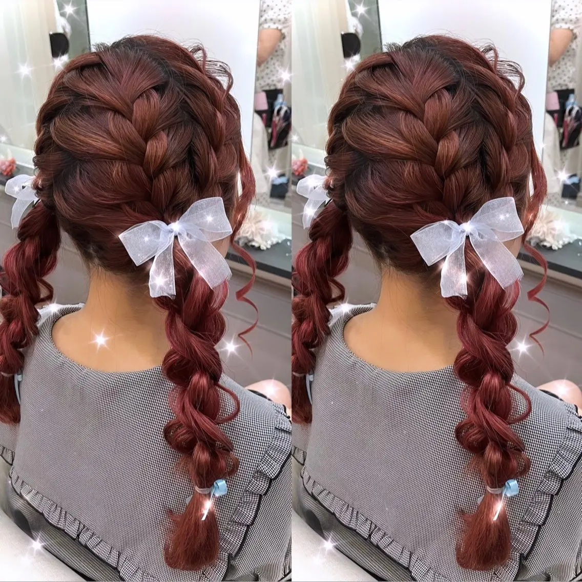 セミロング ヘアアレンジ ヘアセット lien ヒジリのヘアスタイル