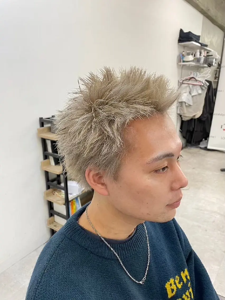 【✂️スパイキーショート+ダブルカラー🎨】 (ブリーチありダブルカラー)の写真
