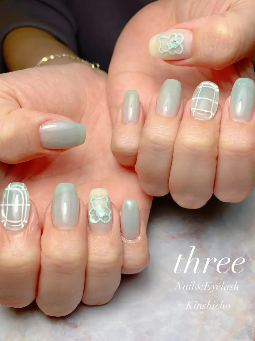 ネイル 韓国ネイル ハンドネイル three Nail&Eyeのネイルデザイン