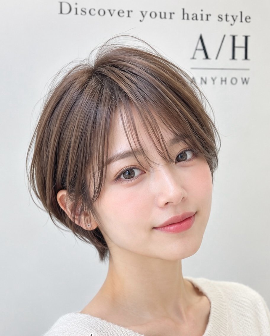 ショート カラー ヘアアレンジ 丸みショート ショートヘア 小顔カット 池田達也anyhow /店長のヘアスタイル