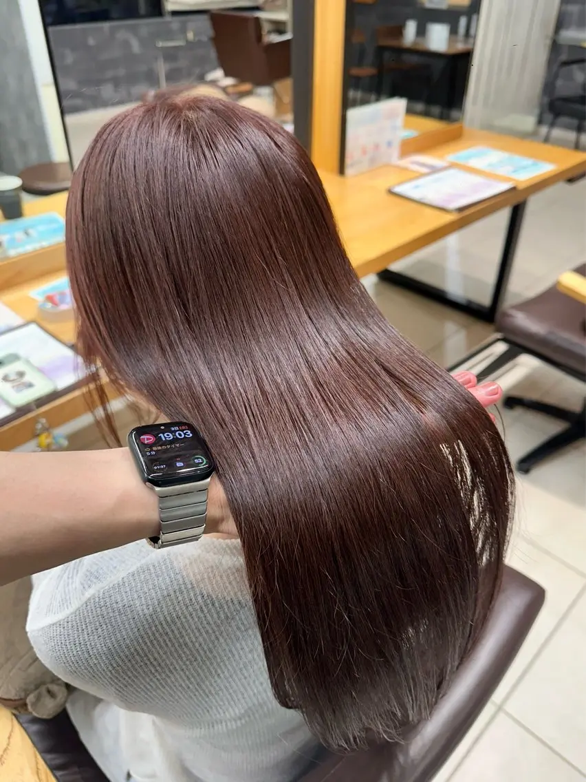 ロング カラー ブリーチ ブラウンカラー 透明感カラー ブリーチなしカラー ピンクカラー ヘアカラー 💎透明感カラー💎 🌟佐藤壮也🌟のヘアスタイル