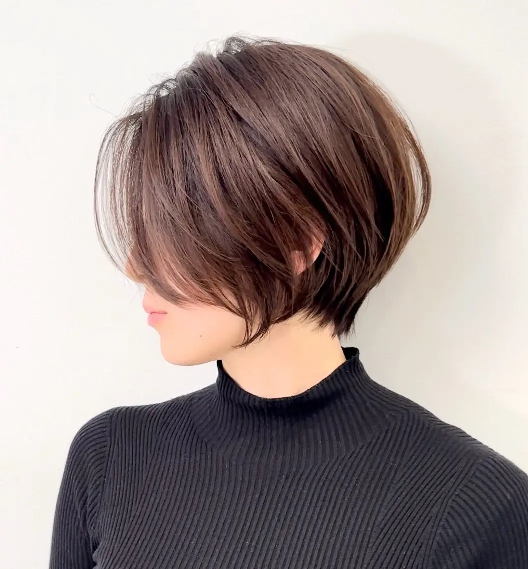 ショート カラー ブラウンカラー ヘアカラー 門谷 百恵のヘアスタイル