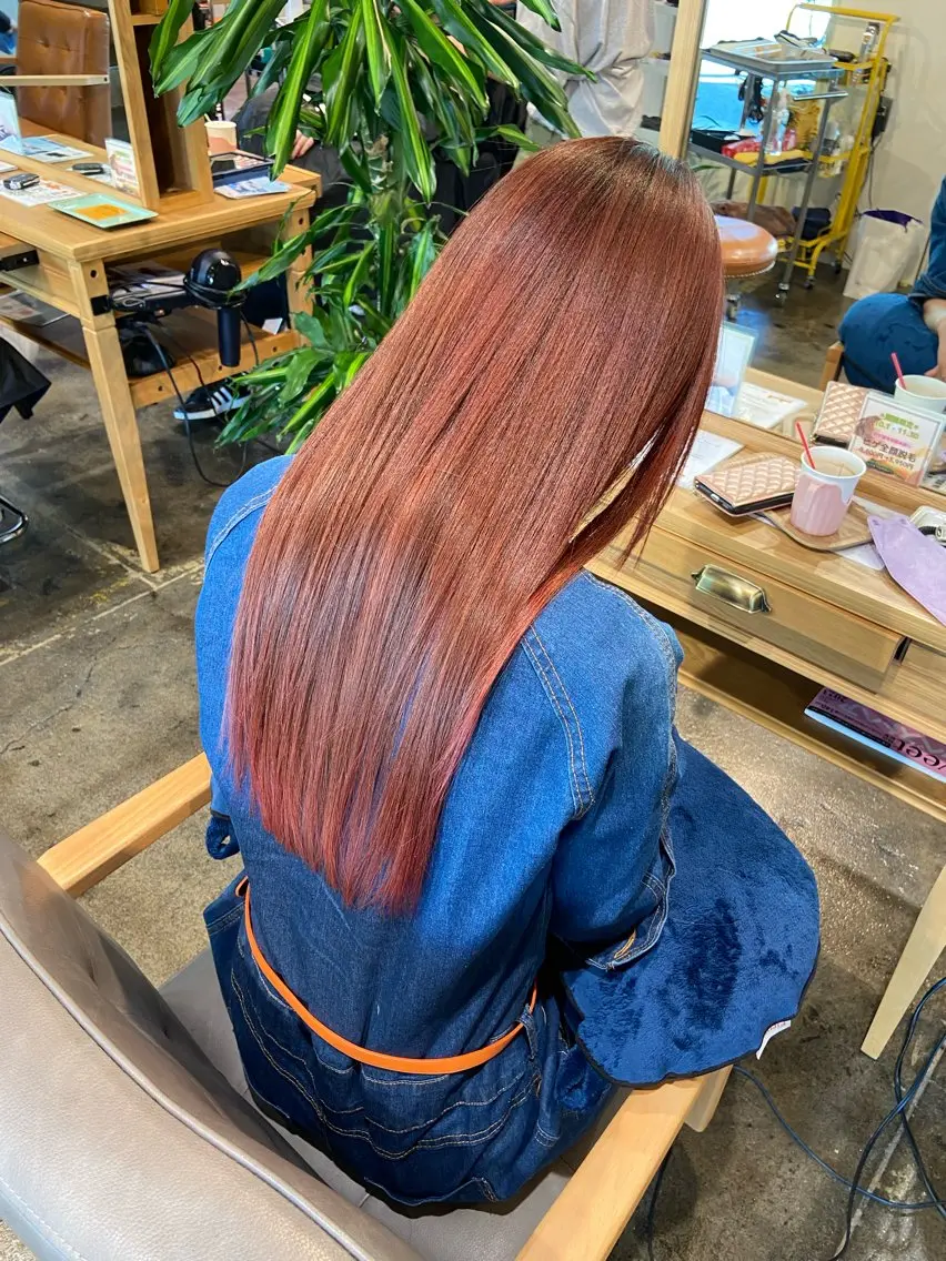 髪質改善ストレート×カラーの写真