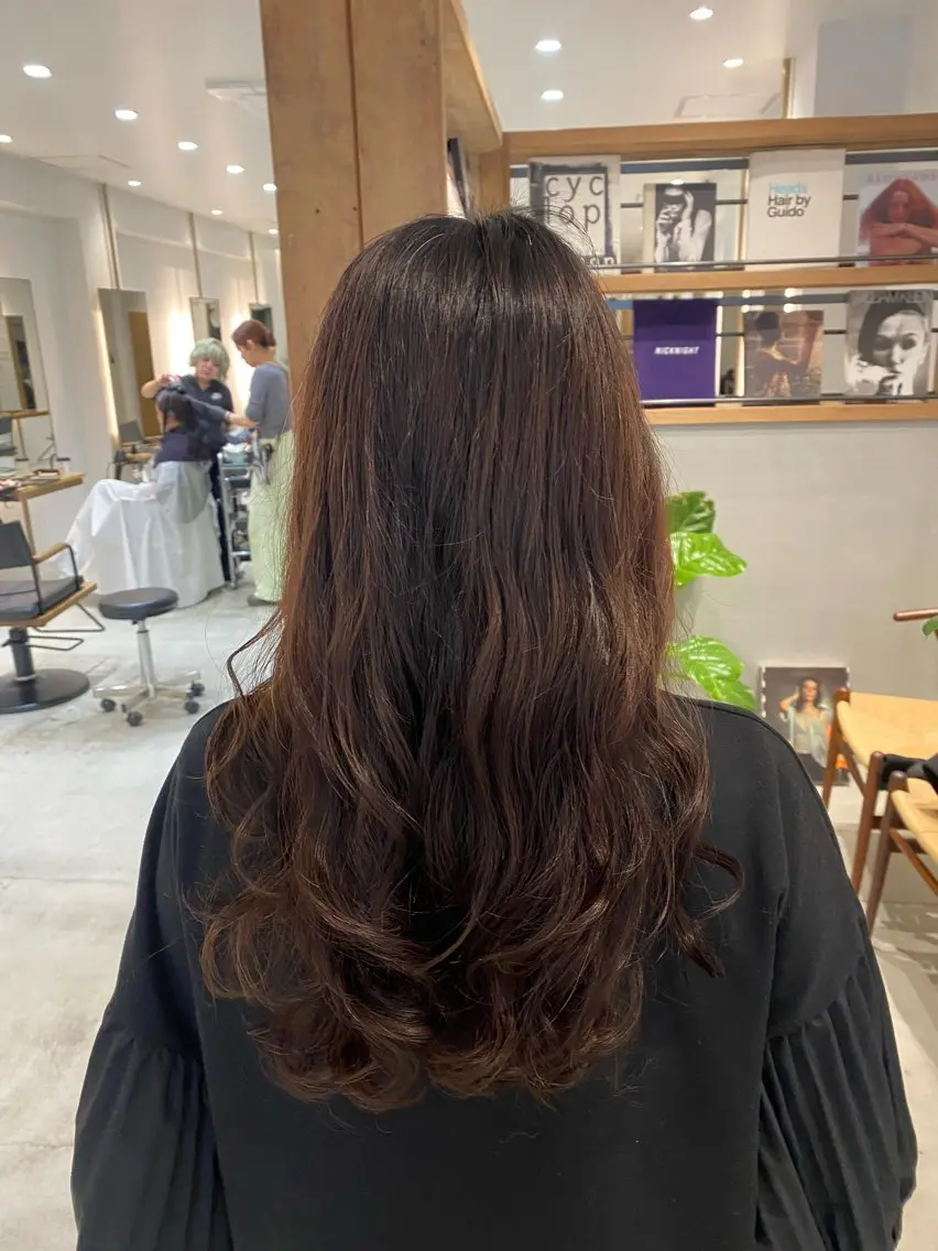 ロング カット パーマ トリートメント 三代 ゆりあのヘアスタイル