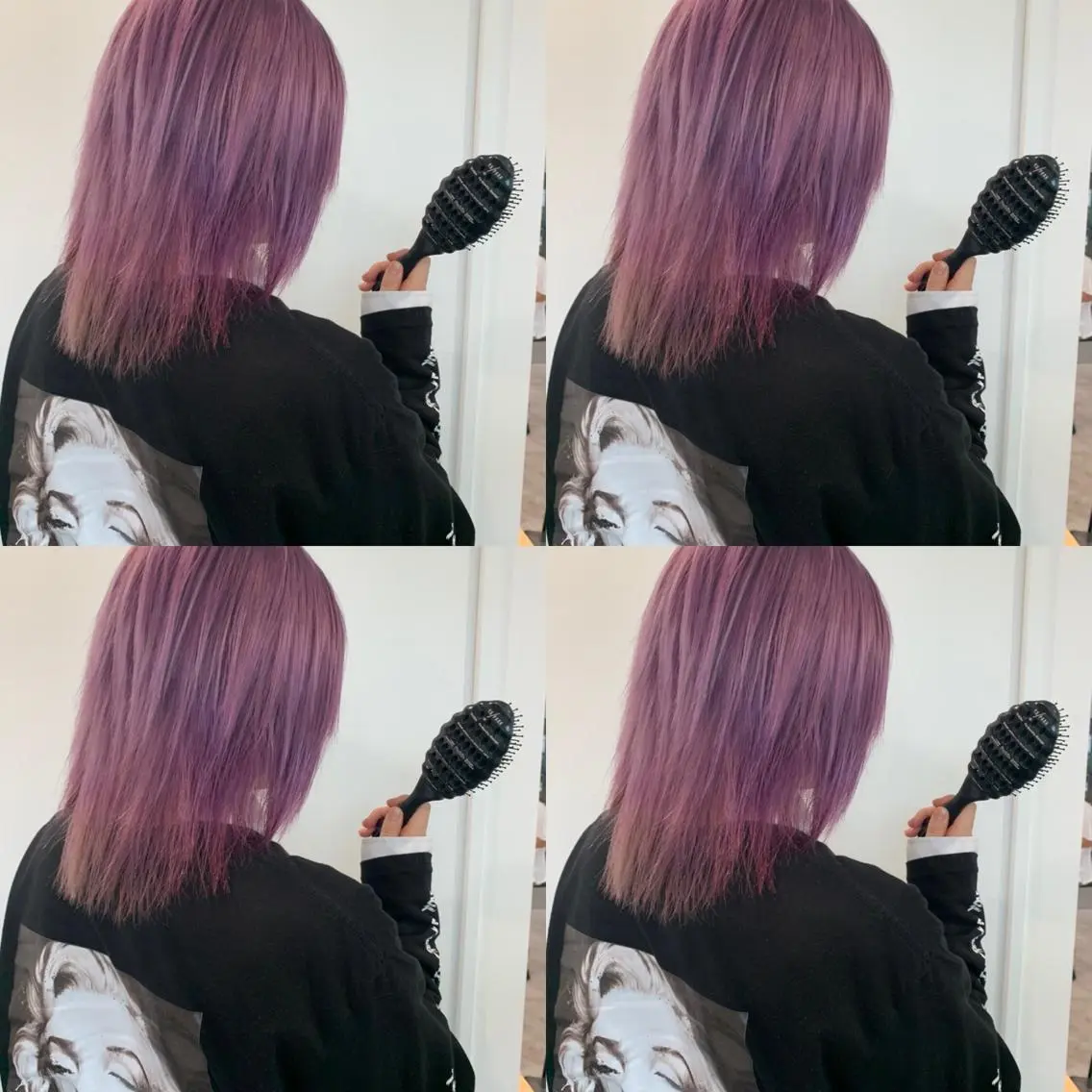 セミロング アッシュ ハイライト レイヤーカット ヘアカラー Selene hair OSAKAのヘアスタイル