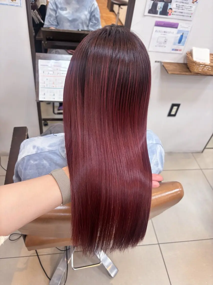ミディアム カラー ピンクカラー 髪質改善 トリートメント ヘアカラー トリートメント 頭皮×髪質改善 透明感カラー💎中村のヘアスタイル