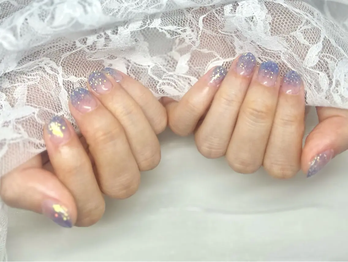 【ハンド】ラメグラデーションネイルの写真