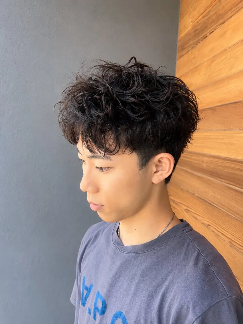 パーマ メンズ カット パーマ Lit 前里花鈴のヘアスタイル