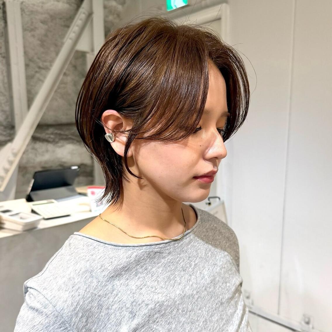 ショート カラー 丸みショート ブラウンカラー 似合わせカット ショートヘア カット ヘアカラー 骨格診断で絶対可愛い ✨丸みショート✨凌弥のヘアスタイル
