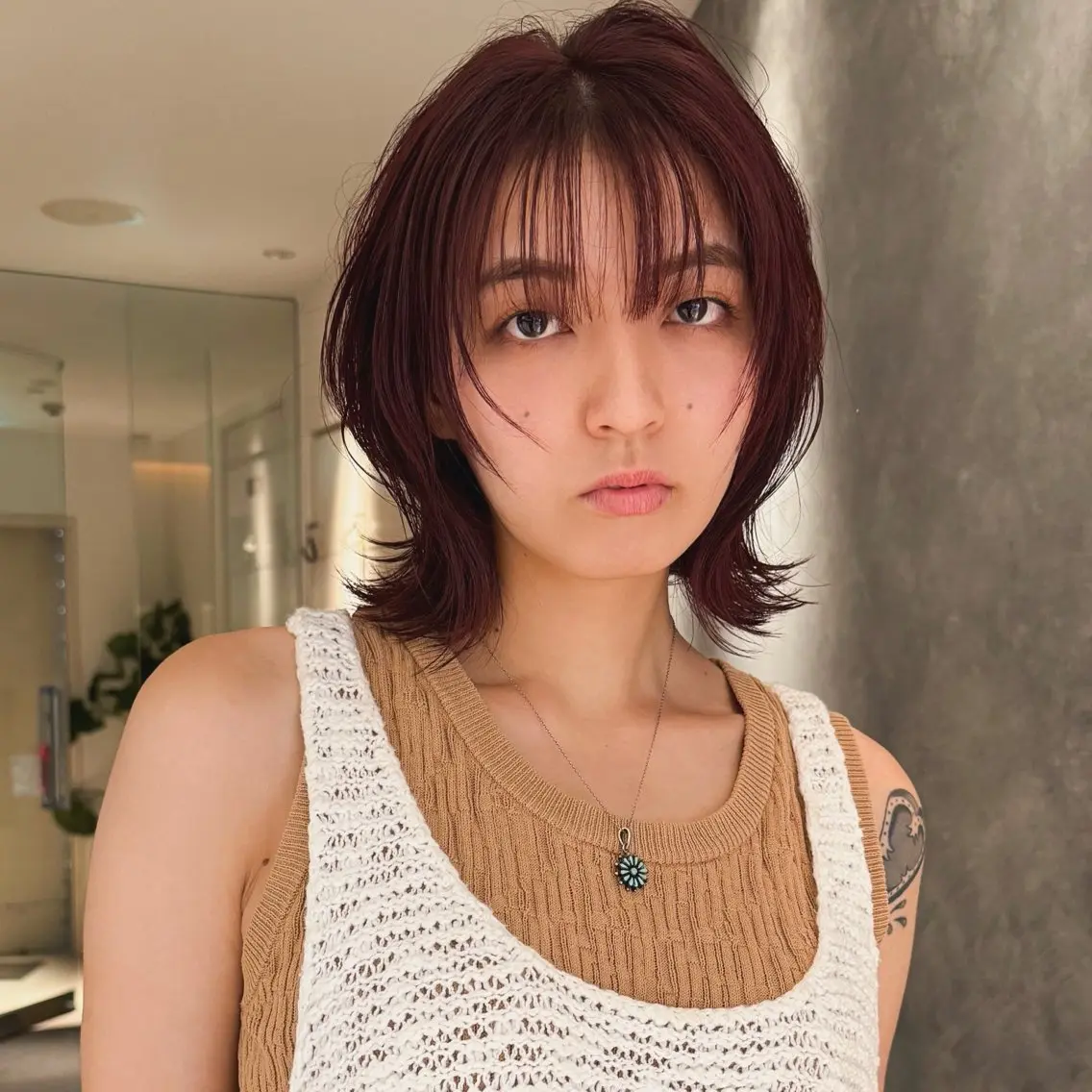 ミディアム ボブレイヤー ミディアムレイヤー ボブ レイヤーカット モデル募集/山田蓮/ レイヤーボブのヘアスタイル