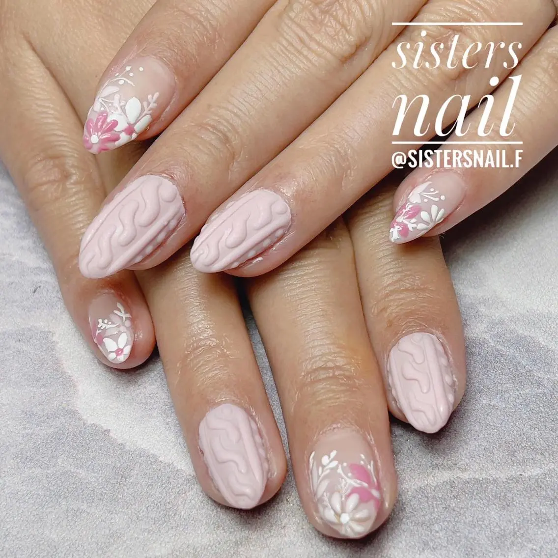 ネイル アートネイル フラワーネイル フレンチネイル マットネイル オフィスネイル sisters nail.fのネイルデザイン