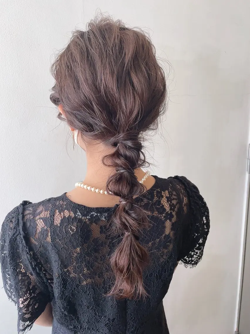ロング ヘアアレンジ 結婚式・ブライダル ヘアセット ✨透明感ケアカラー✨ 長野ゆきなのヘアスタイル