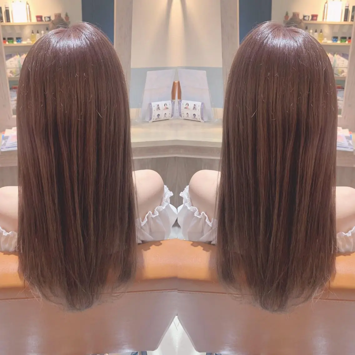 ロング カラー ベージュカラー モカベージュ ピンクカラー 韓国🇰🇷 ✂︎hair 内田愛のヘアスタイル