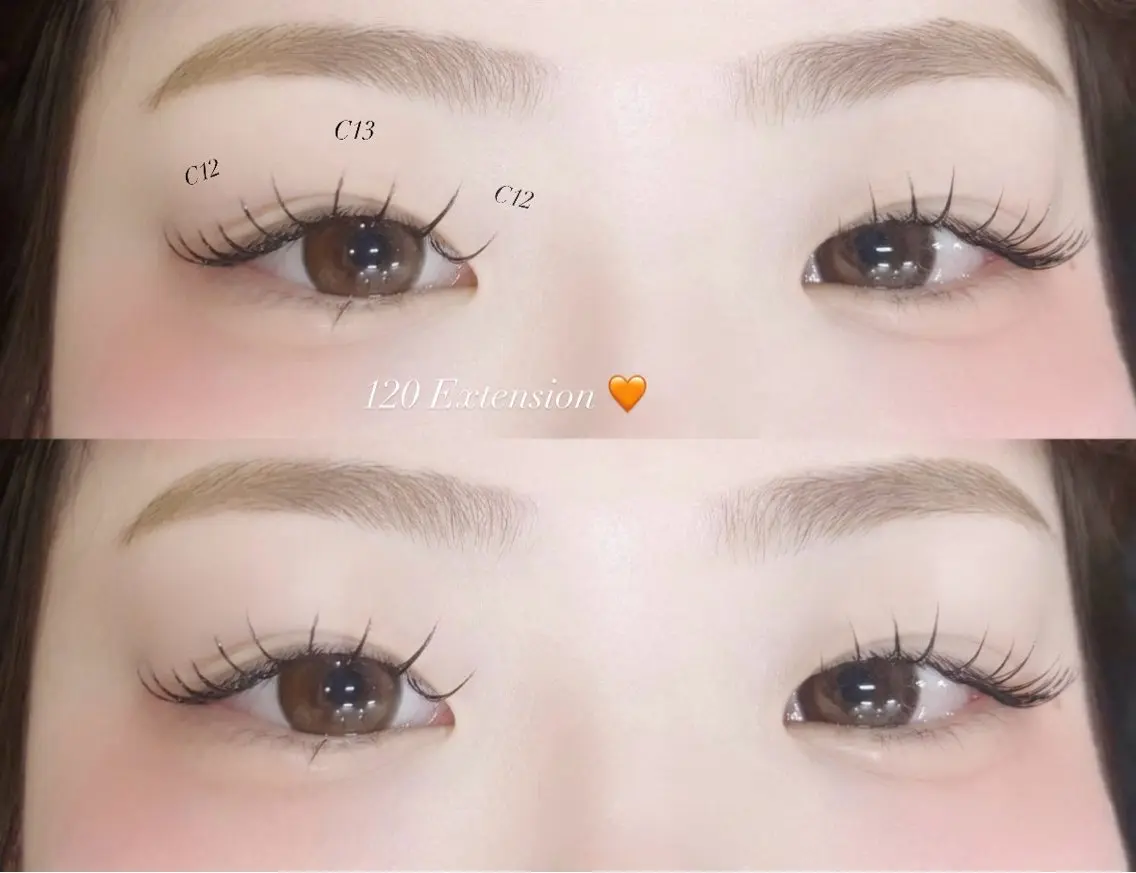 上マツエク120本🖤オフ無料+束感仕上げ✨️の写真