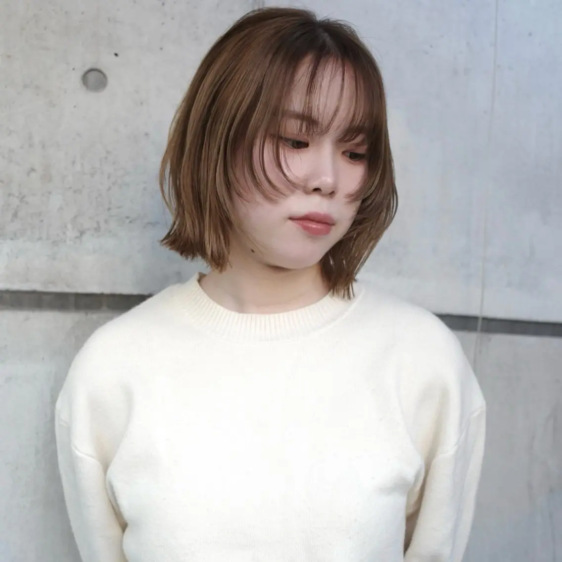 ショート ボブレイヤー ボブ 顔まわりレイヤー 顔周りカット ハッシュカット カット トリートメント nonoka オリーブ/レイヤーのヘアスタイル