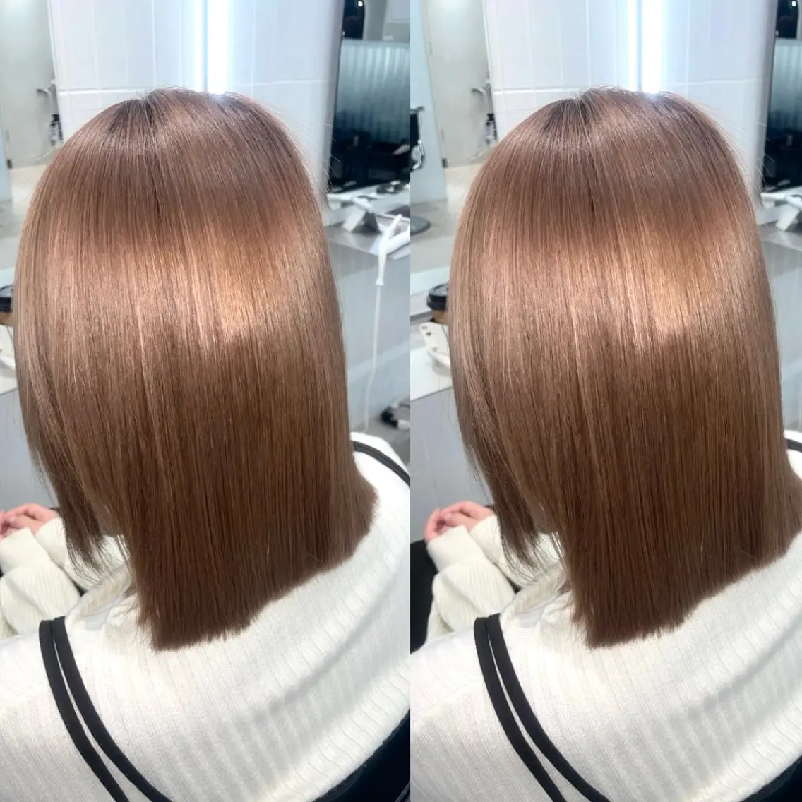 ショート オレンジブラウン レッドブラウン 髪質改善 トリートメント ヘアカラー トリートメント 表参道/ハイライト バレイヤージュのヘアスタイル