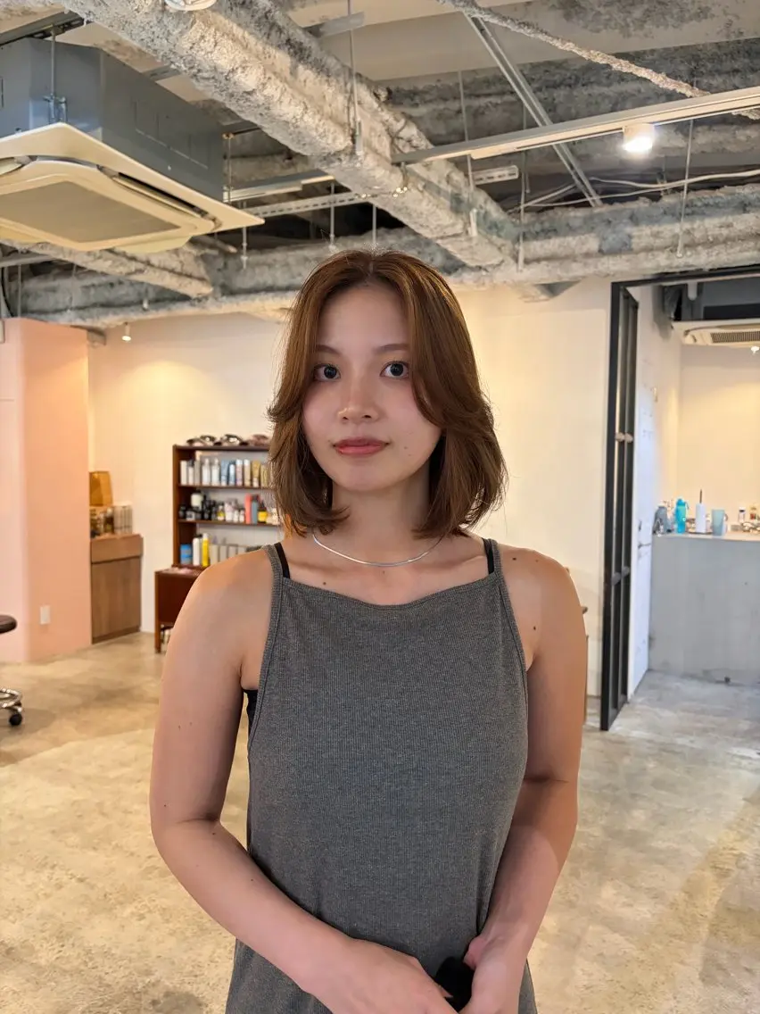 ミディアム カット ヘアカラー 🧣misaki 🧣のヘアスタイル