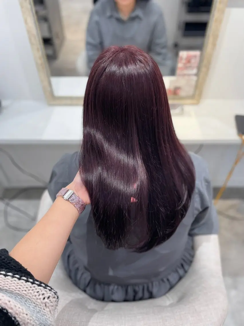 セミロング カラー ayana ボブ レイヤー パーマ🌀のヘアスタイル