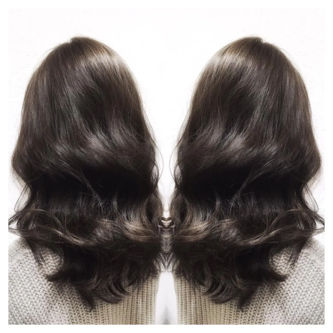 ミディアム セミロング ロング カラー ハイライトカラー イルミナカラー ハイライト biscohair 髪にドラマを。のヘアスタイル