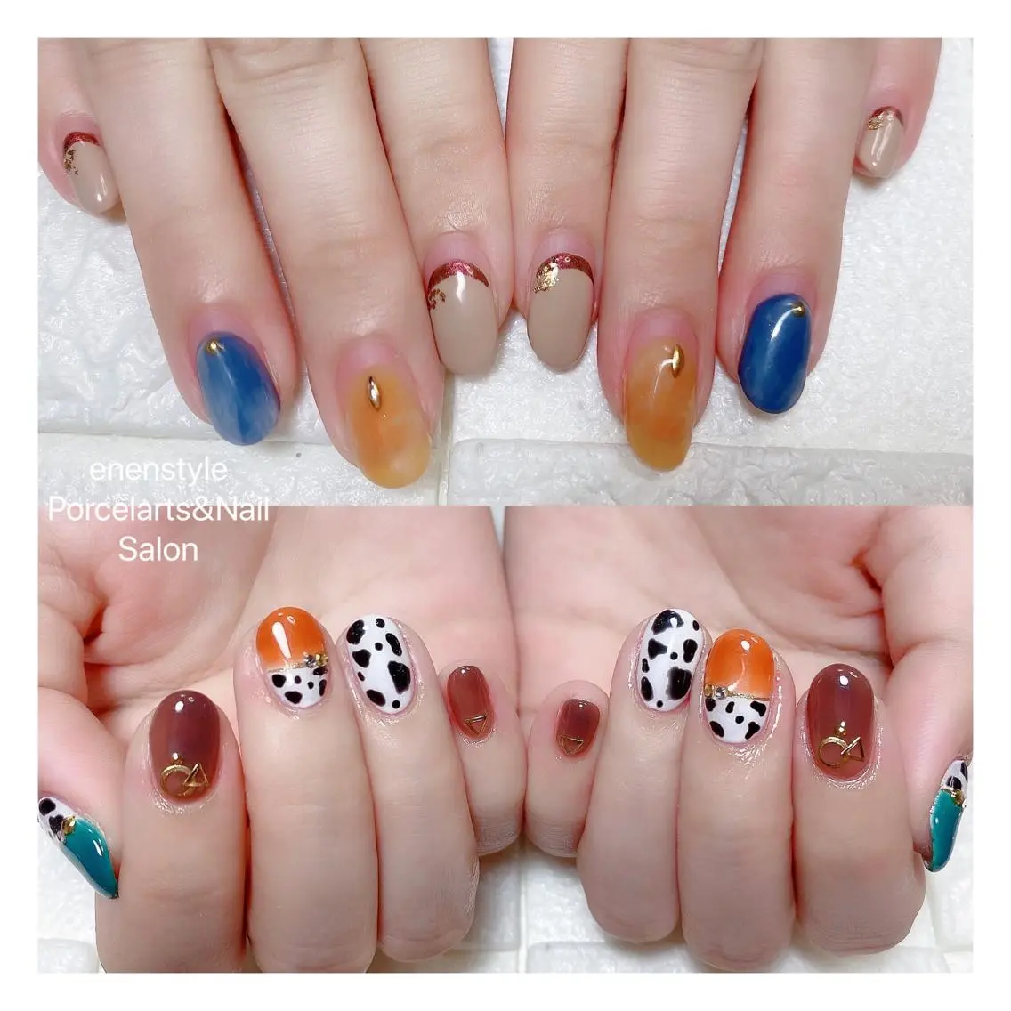 ミディアム ネイル ハンドネイル 🐾enen style 🐾のネイルデザイン