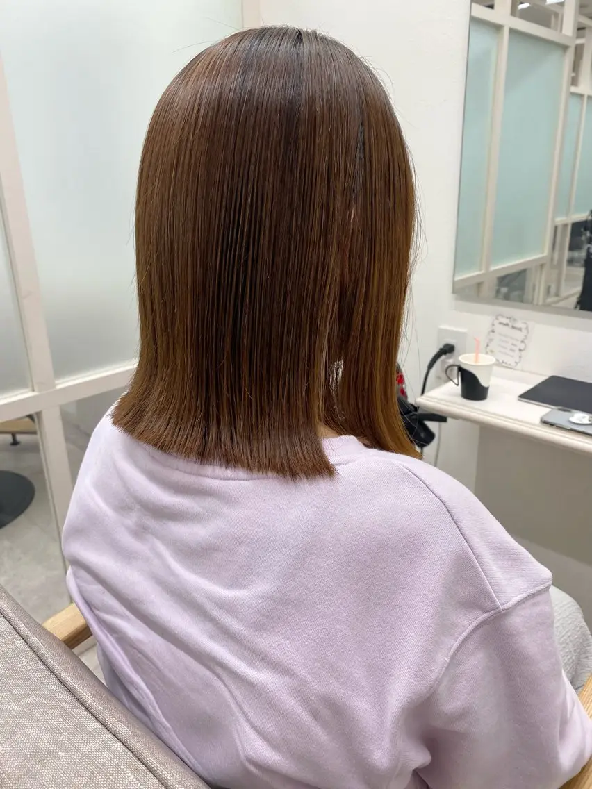 ミディアム カット ヘアカラー トリートメント 透明感カラー/ FRAME天王寺✨のヘアスタイル
