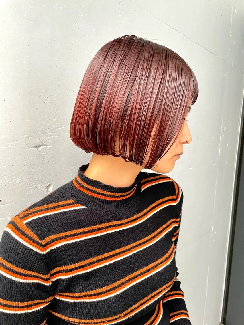 ミディアム カラー ピンクカラー ボブ moro 丁寧なカウンセリングのヘアスタイル
