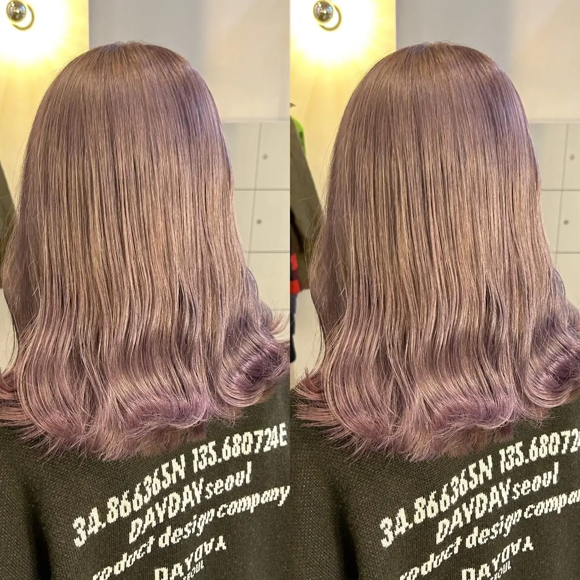 セミロング カラー ヘアカラー トリートメント yoriダブルカラー 代表すがわらのヘアスタイル