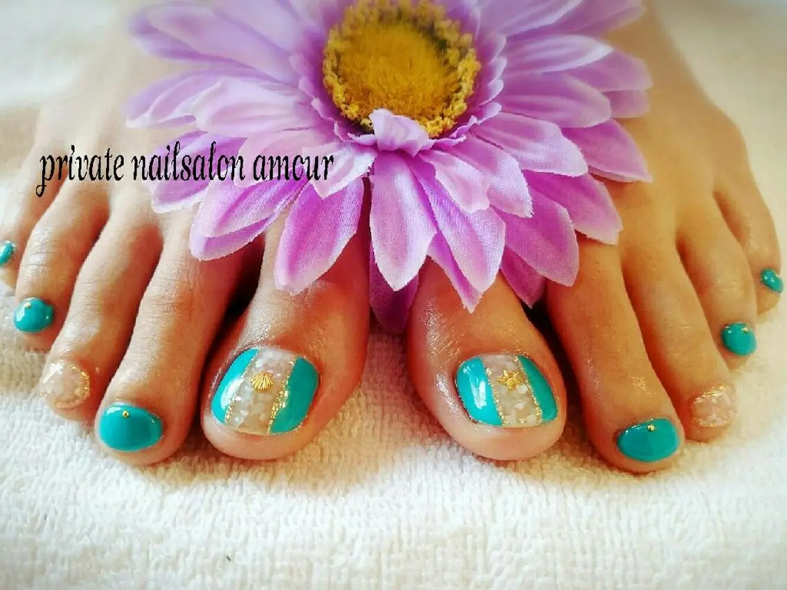 ネイル フットネイル ジェルネイル nailsalon ♡amour♡のネイルデザイン
