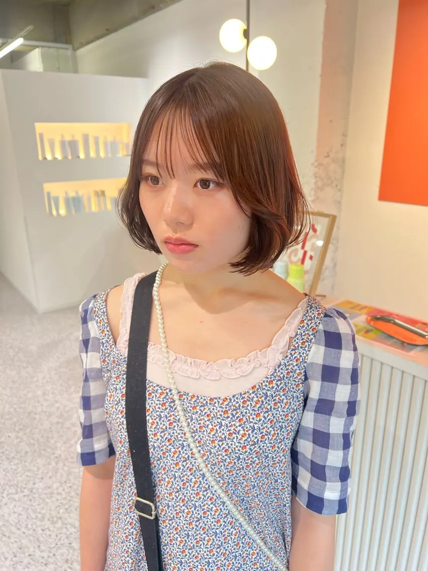 ショート カラー ブラウンカラー ボブ 韓国風ヘア カット トリートメント cher. naoのヘアスタイル