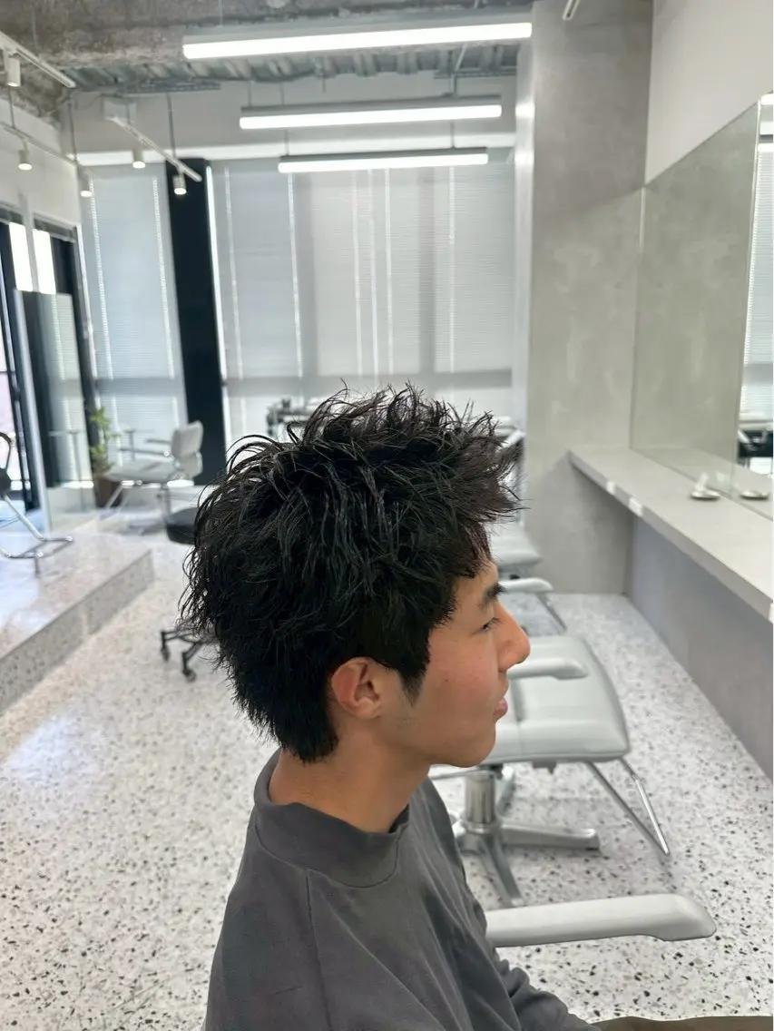 メンズ スパイキーショート メンズ専門/パーマ 特化/栄/北出瑞貴のヘアスタイル