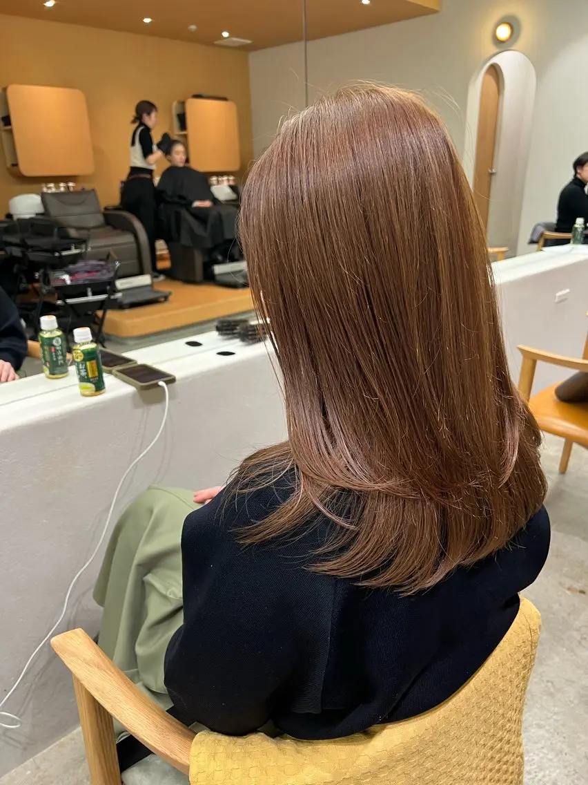 ロング カラー ブリーチ グレージュ ブリーチなしカラー レイヤーカット カット ヘアカラー トリートメント 誰より丁寧なカット/ 小林輝/レイヤーのヘアスタイル
