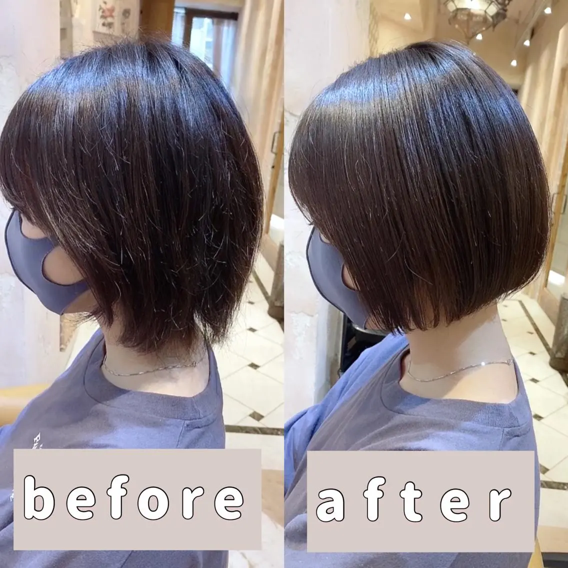 ショート カラー ボブ カット ヘアカラー トリートメント ツヤ髪になりたい方へ 🩷柴田知亜希のヘアスタイル