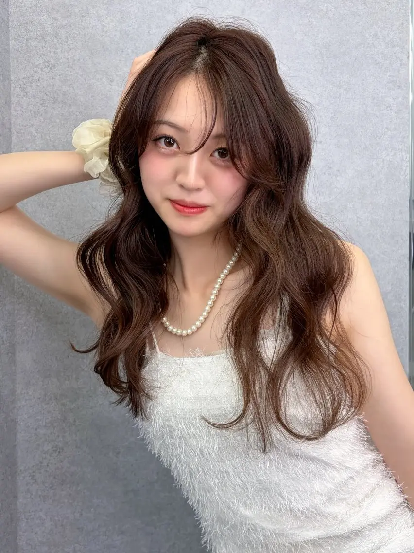 カラー ヘアアレンジ ブリーチ 透明感カラー ダブルカラー ブリーチなしカラー ヘアカラー トリートメント saya🍀/透明感 カラー/ヘアセットのヘアスタイル
