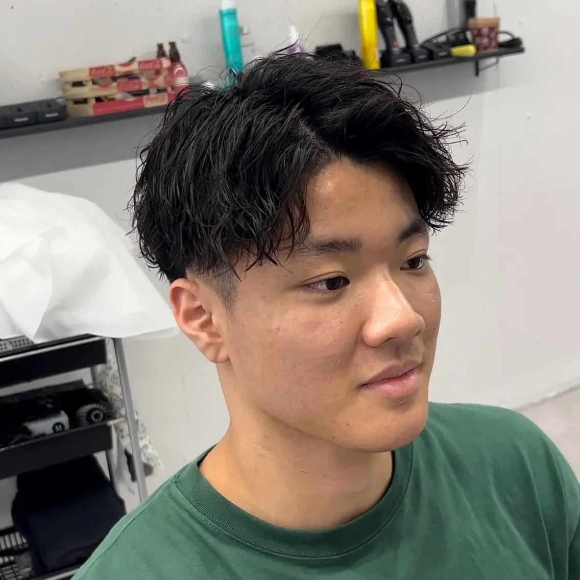 パーマ メンズ 曲がる縮毛矯正 LIBER 岩名のヘアスタイル