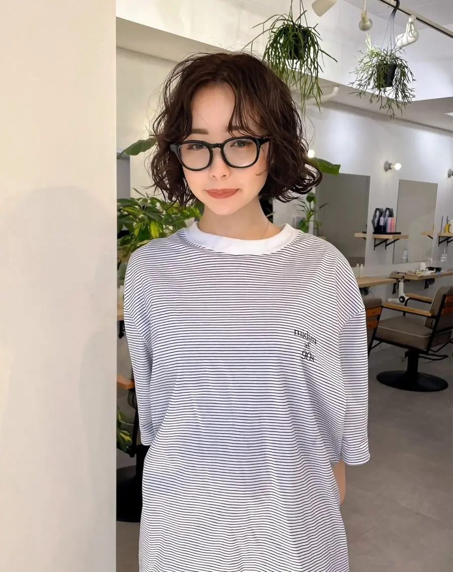 ショート パーマ ボブ カット パーマ メンズカット メンズパーマのヘアスタイル