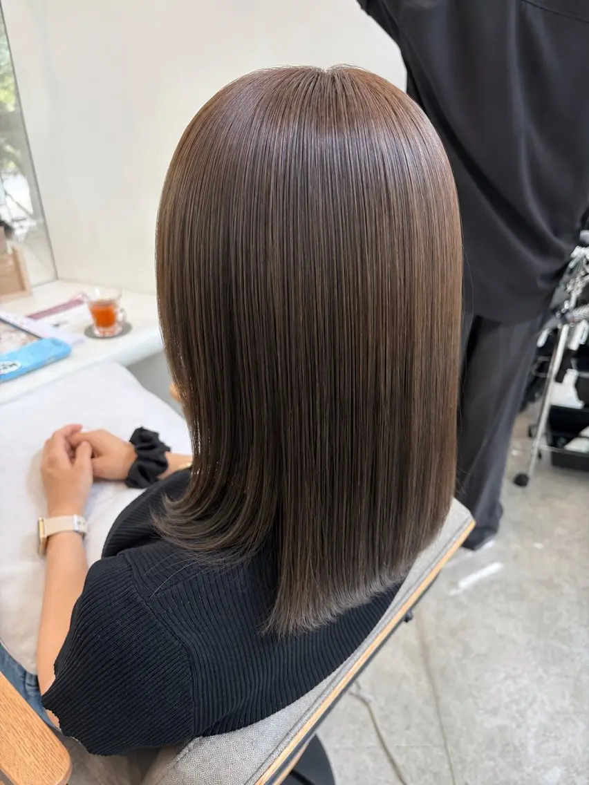 ミディアム カラー ヘアカラー 志村 梨帆のヘアスタイル