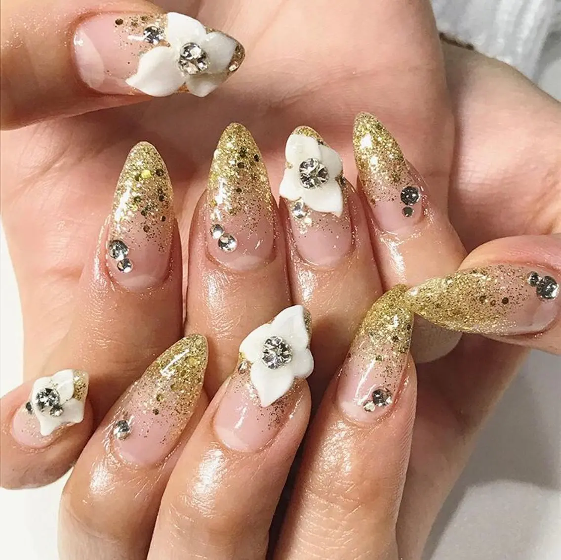 ネイル 渋谷／チップ長さ出し 👑アプレgel-xのネイルデザイン