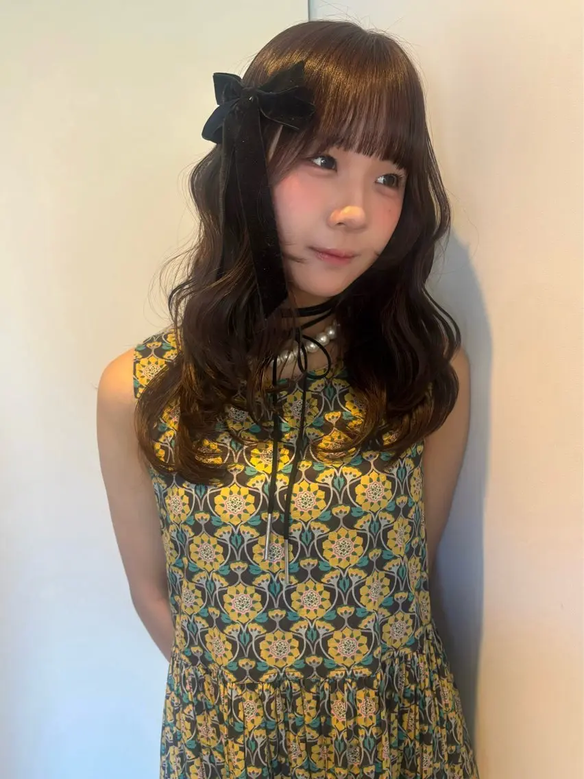 ロング カラー ブラウンカラー ピンクカラー ピンクブラウン ヘアカラー ナナ 福岡美容室のヘアスタイル