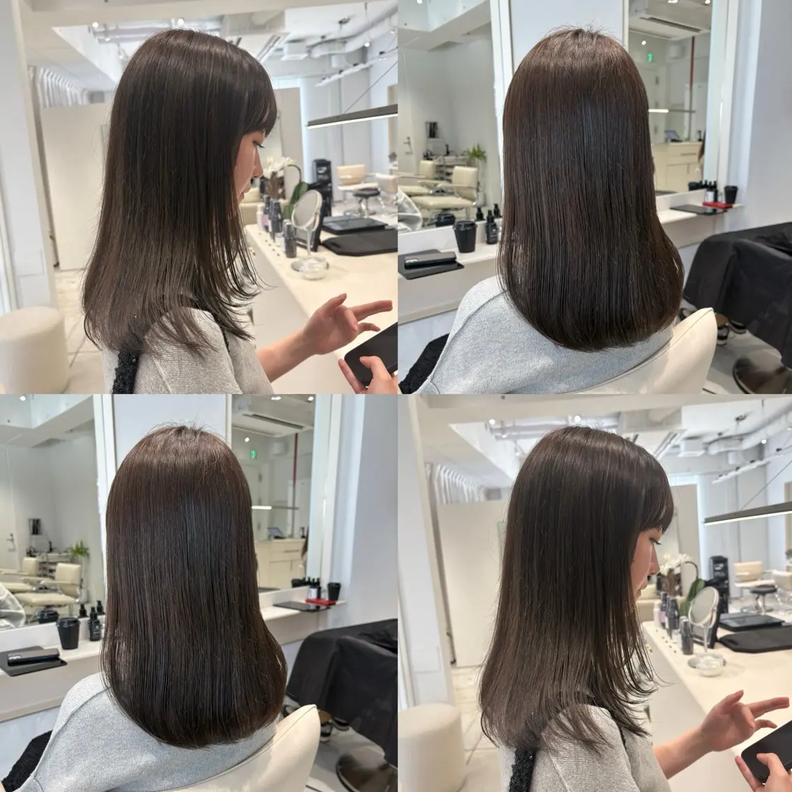セミロング カラー アッシュ アッシュグレー ベージュカラー 透明感カラー グレージュ ヘアカラー トリートメント ヘッドスパ ヘアセット カジュアルを女っぽく 𝗮𝘆𝗮𝗰𝗼のヘアスタイル