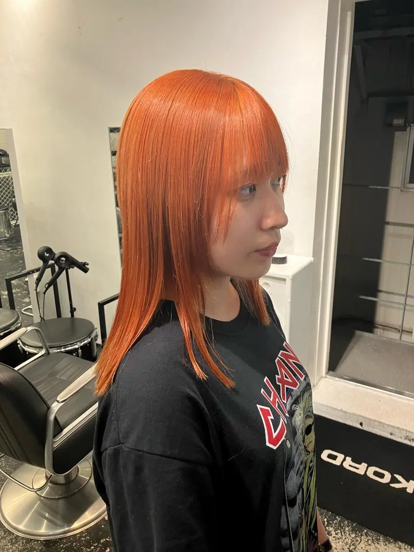 【オレンジカラー🍊】ワンカラー➕最新保湿トリートメント✨の写真