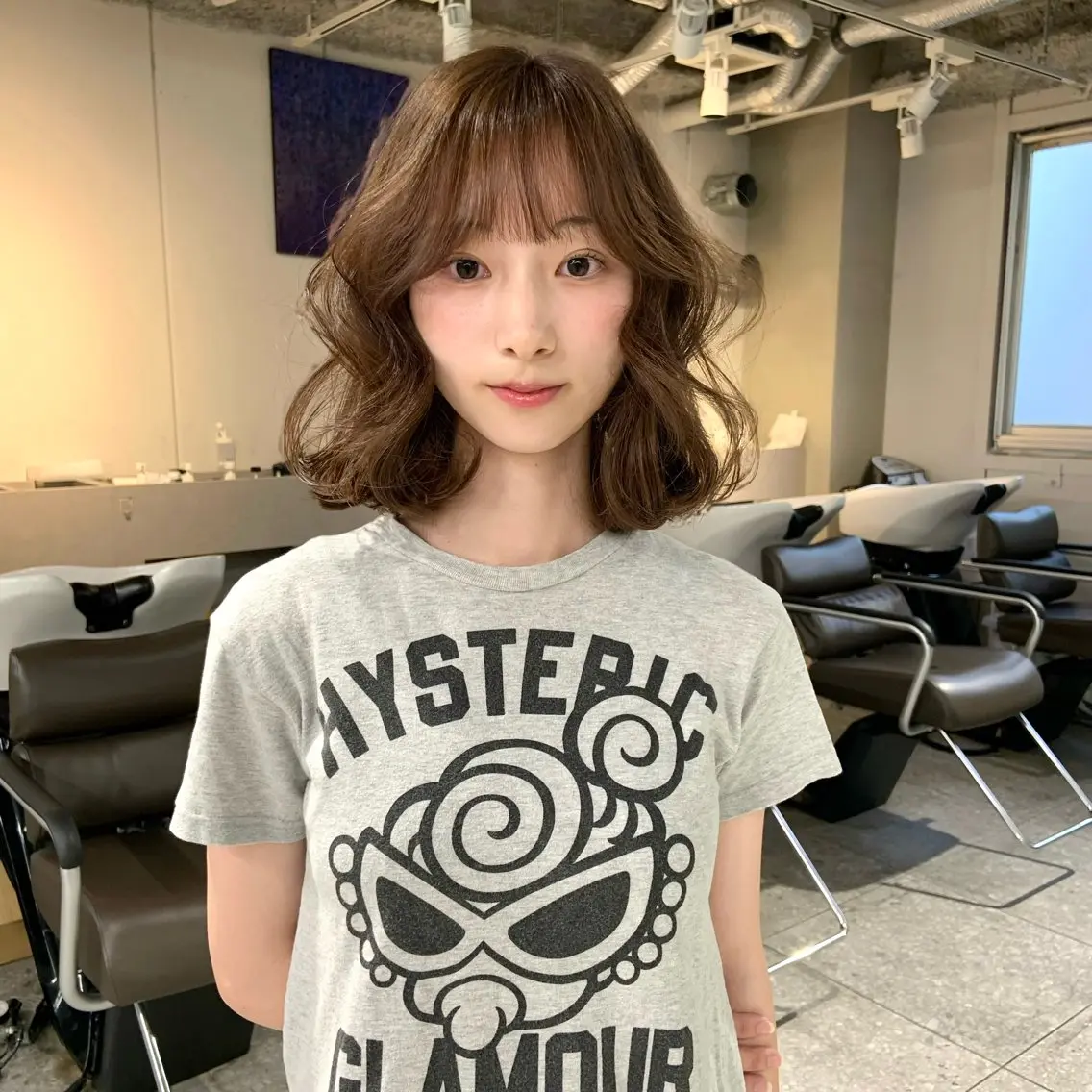 ミディアム カラー カット ヘアカラー 淡いCOLOR/ Layer/UNAのヘアスタイル