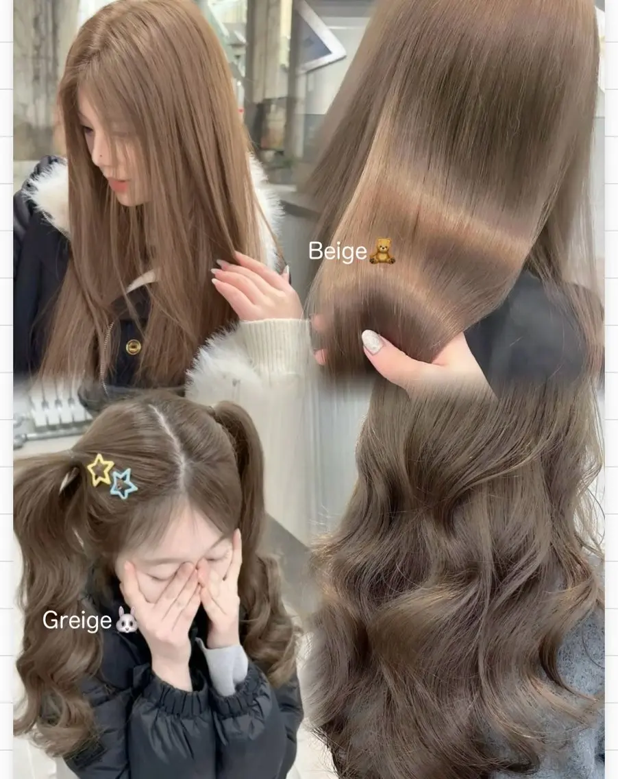 セミロング カラー ヘアカラー saho😶️️꙳⟡ ミルクティーベージュのヘアスタイル