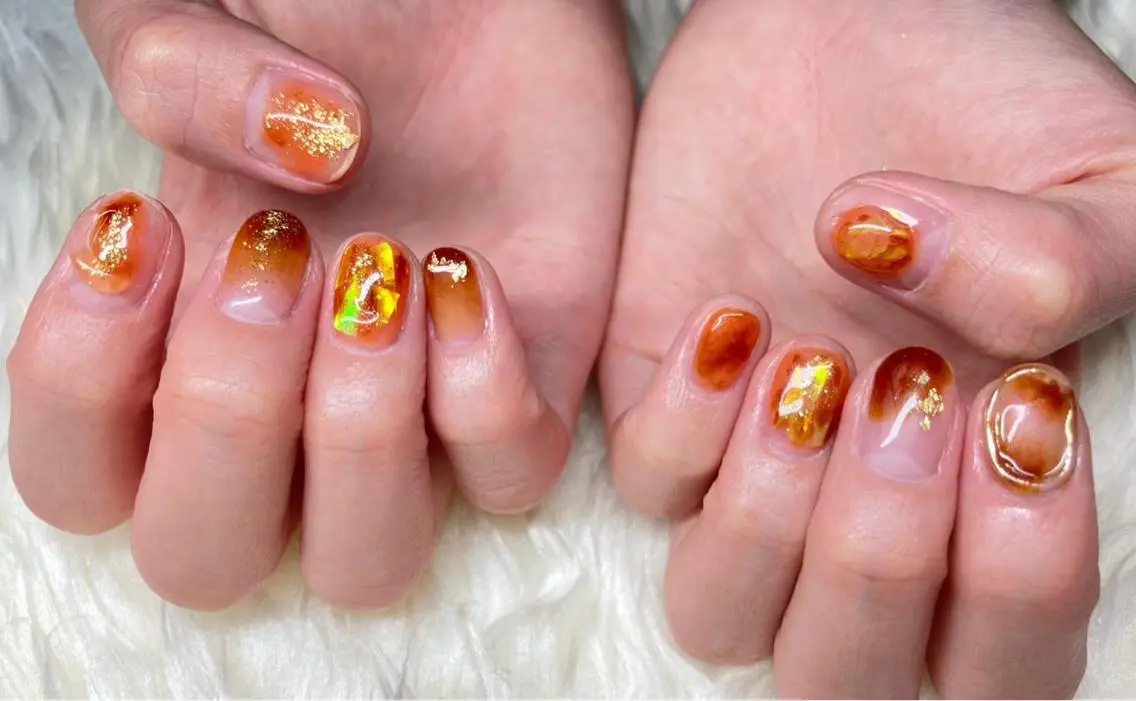 ネイル ジェルネイル ニュアンスネイル パラジェル 冬ネイル Nail&eye Belire 新宿のネイルデザイン