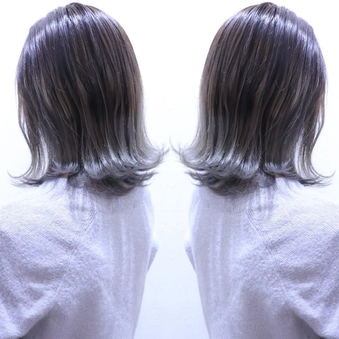 ミディアム ハイライト カット 縮毛矯正 お悩み、似合わせ提案 将真のヘアスタイル