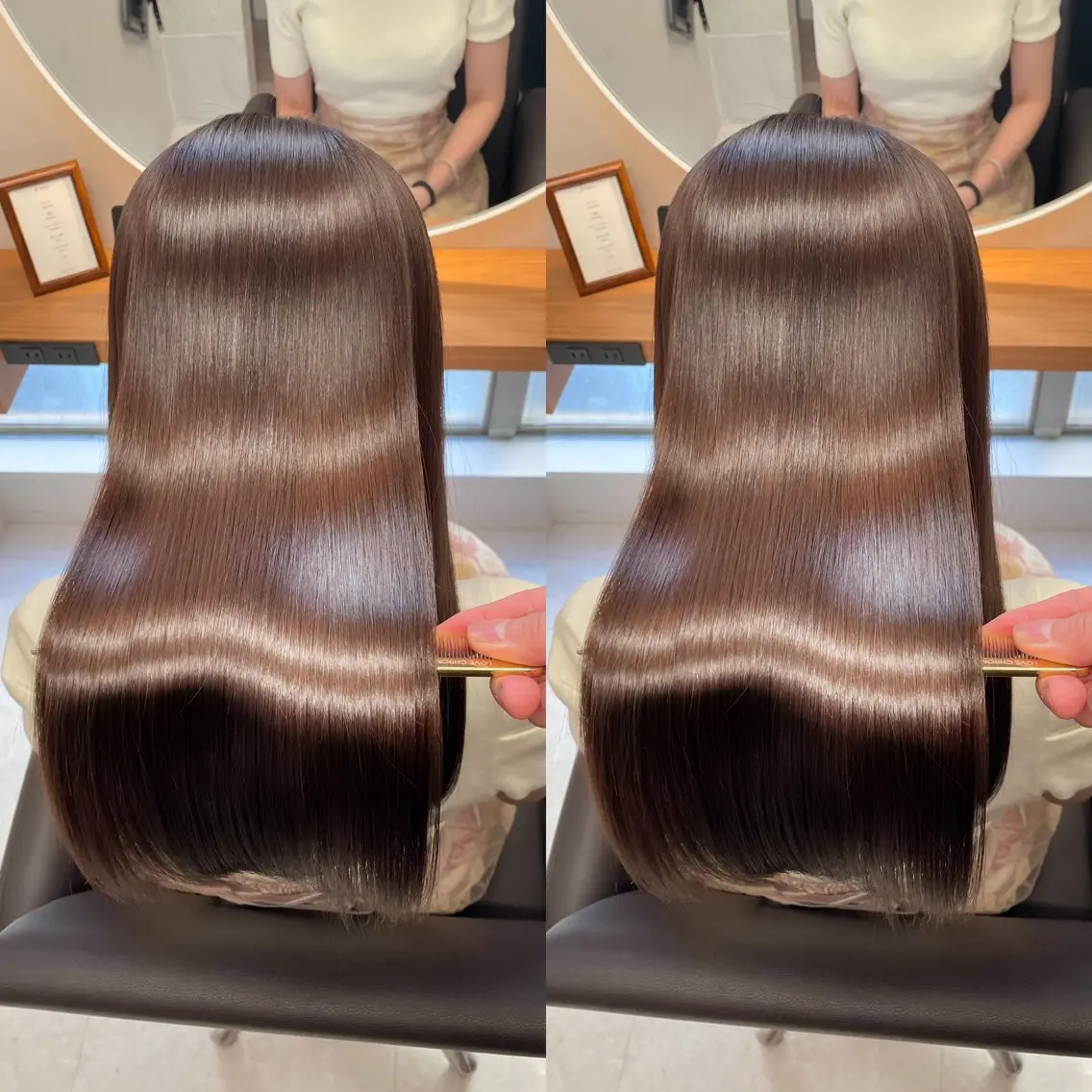 ロング 髪質改善 縮毛矯正 カット ヘアカラー 縮毛矯正 新宿/韓国風レイヤー 髪質改善/ジャッキーのヘアスタイル