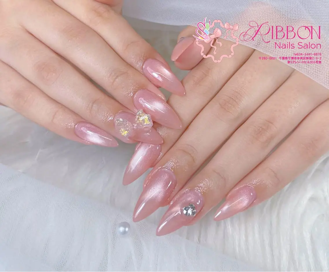 ネイル フットネイル フレンチネイル ジェルネイル マグネットネイル 持ち込み ハンドネイル Ribbonnail salonのネイルデザイン