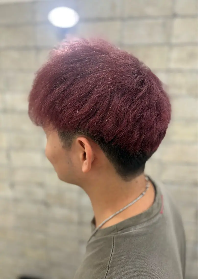 カラー メンズ ボルドーカラー ヘアカラー 大阪梅田/ CHISAKI🎀のヘアスタイル