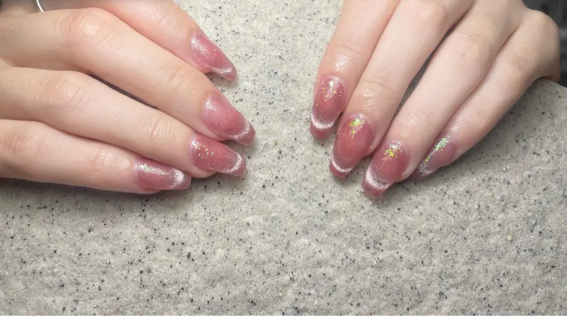 ネイル チークネイル 長さ出し フレンチネイル ジェルネイル ガーリー 中野駅から2分 MEO NAILのネイルデザイン
