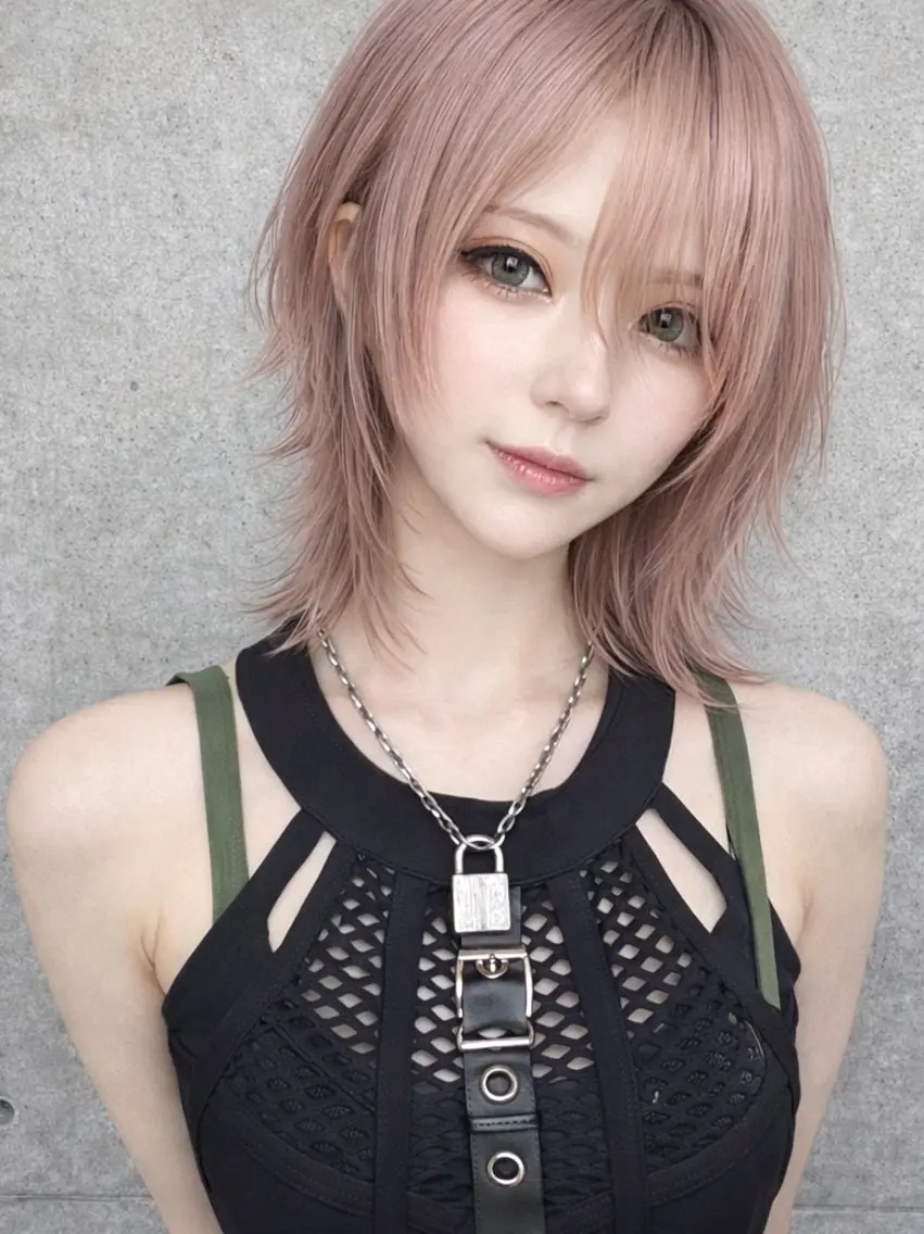 ミディアム カラー ハイトーンカラー ウルフカット ヘアカラー トリートメント レイヤー/ウルフ ハイトーンhiroのヘアスタイル